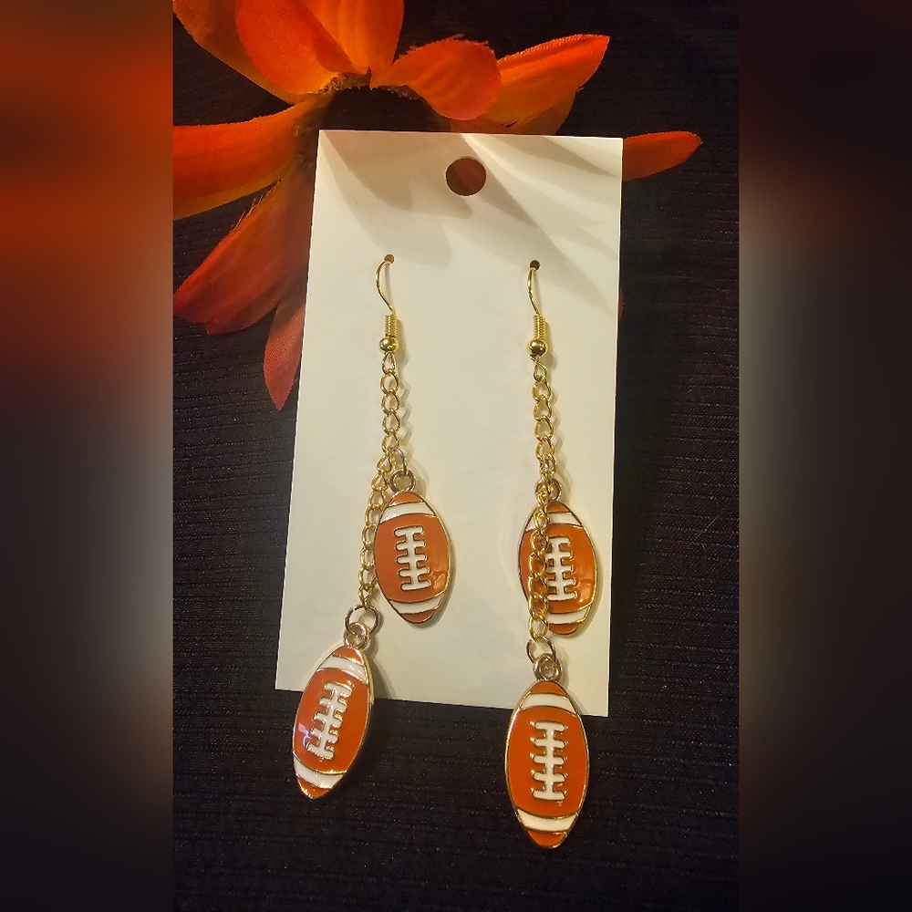 Football Dangle Earrings